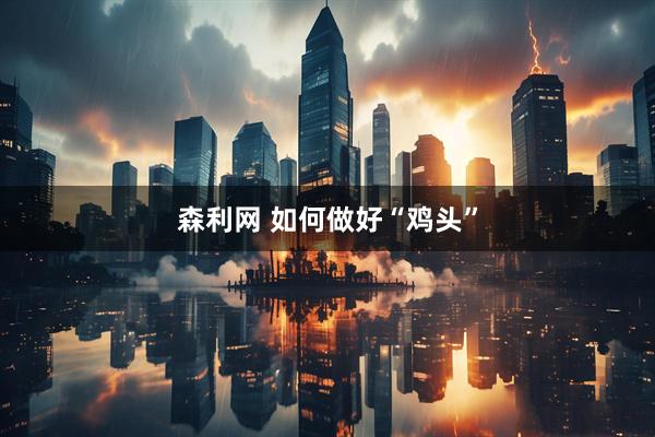 森利网 如何做好“鸡头”